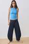 3 Pieces of Ribbed Fitted Viscose Blended Strappy T-Shirt - 2