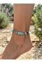 Natural Stone Broken Cut Fluorite Stone Silver Color Hematite Stone between Glass Fish Themed Women's Anklet - 2
