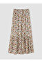 Nevavm Floral Pleated Skirt with Elastic Waist and Difference in Hem - 4