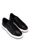 Men's Genuine Leather Black Sneakers & Sports Shoes - 2