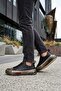 Men's Black Crocodile Patterned Genuine Leather Casual Shoes Sneaker - 2