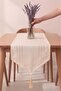 Beige Diana Karlina Tasseled Runner 35X140 cm