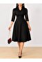 Women's Short Sleeve V-Neck Lace Short Imported Crepe Dress - 3