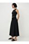 100% Cotton Black Woven Skirt with Elastic Waistband - 2
