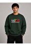 Your Best Harder Print Detailed Crew Neck 2 Thread Sweatshirt with Embroidery Detail