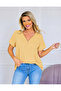 New Season V-Neck Zipper Detailed Cotton Plus Size Blouse