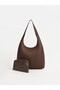 Leather-look women's moon bag and wallet