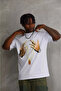 Unisex printed oversize t-shirt - white - 4