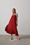 Strappy Long Bell Dress - Burgundy - 4