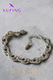 Xuping Silver Color Twisted Hoop Steel Bracelet Women's Thick Chain Gift Model-17+3Cm