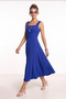 A-Line Midi Woven Dress Lnt0042 Cobalt Blue - 2
