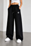 2-Piece Women's Ny Printed Sweatpants (Black-Grey) Oversized Fit Wide Legs - 3
