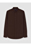 Özmarka New Season Brown Regular Fit Dobby Men's Shirt - 5