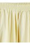 Özmarka New Season Yellow Elastic Waist 100% Cotton Flared Skirt - 6