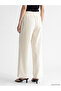 White Striped Women's Trousers with Elastic Waist - 5