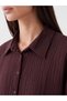 Plum Textured Oversize Women's Shirt - 3