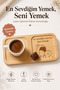 Bamboo Coffee Presentation Tray My Favorite Food Is You Two-Compartment Laser Engraved