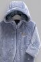 100% Cotton Baby Boy Romper with Hood, Plush Baby Romper with Gloves and Booties - 3
