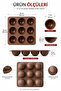 Set of 3 9-Piece Silicone Hemisphere Molds |   Non-Stick Mousse, Chocolate, Mini Cake and Dessert Mold |   Bpa Free |   25X25 cm - 2