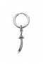 Unisex Silver Color Surgical Steel Dangle Zulfiqar Sword Figured Hoop Earring 1 Piece