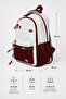 Burgundy Unisex School Backpack with Accessories Primary School - Middle School - High School - 5
