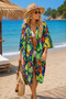 Trendy Ethnic Pattern Woven Viscose Belted Kimono