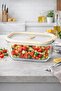 Mi̇en 800 ml Glass Storage Container with Cream Lid