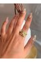 Women's Steel Zircon Stone Cross Design Ring |   Gold Color Adjustable