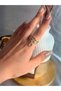 Women's Steel D Letter Zircon Stone Ring |   Golden Color