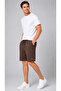 Men's Brown Ottoman Fabric Shorts Oversize Comfortable Fit Textured Fabric Casual Sports Shorts - 4