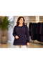 Women's Stone Embellished Guipure Detailed Mother Blouse with Side Slits