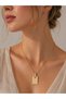 316L Steel Chain Gold Color Zircon Stone Love Letter Necklace - 2
