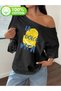 Women's La Dolcevita Printed Oversize Boat Neck T-Shirt
