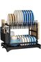 2 Tier Dish Drying Rack,Space Saving Dish Drying Rack with Utensil Rack,Cutting Board Rack