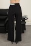 Women's Stone Trousers High Waist Detailed Belted Wide Leg Long Woven - 6
