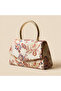 Valley Ethnic Pattern Glittery Shoulder Bag Beige - 2