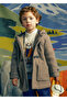 Zippered Hooded Boy's Cashmere Coat 4472