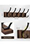 Wall-mounted coat rack, 16.5-inch wooden coat hooks, wall-mounted hooks, hat rack, bag rack, key rack, bathroom towel rack (1 piece, brown) - 3
