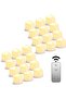 24pc Remote Controlled Battery Powered LED Warming Tea Lights (3.8x3.8cm)
