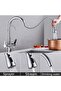 Three-way faucet (with pull-out spray head and water purifier), double-handle stainless steel kitchen faucet, 360° rotation, hot and cold water. - 2
