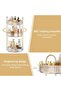 Makeup cosmetics organizer, 360-degree rotatable, 3 levels, multifunctional makeup storage system for dressing table, bathroom, bedroom, transparent - 4