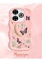 Infinix Smart 8 Plus Compatible Wavy Frame Moon Butterfly and Flower Pattern Silicone Phone Case