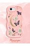 iPhone 7/8/Se 2020 2022 Compatible Wavy Frame Moon Butterfly and Flower Pattern Silicone Phone Case