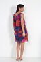 Women's Cross-Flounce Lined Monalya Pattern Short Chiffon Dress - 4