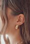 Curved Moon and Star Motif Steel Earrings - 2