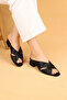 Women's Snake Skin Patterned Orthopedic Heeled Slippers