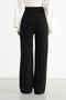 Women's Black Winter Modal Striped Wide-Leg High-Waist Soft Textured Elastic Waist Lycra Pants - 8