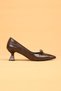 Women's Short Heeled Buckle Orthopedic Evening Dress Shoes High Heels - 6