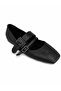 Buckle Detailed Closed Toe Ballerinas - 2