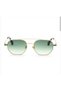 Kora 53 Ekartman Metal Polygonal Cornered Women's Unisex Women's Green Gold Uv400 Protected Sunglasses - 4